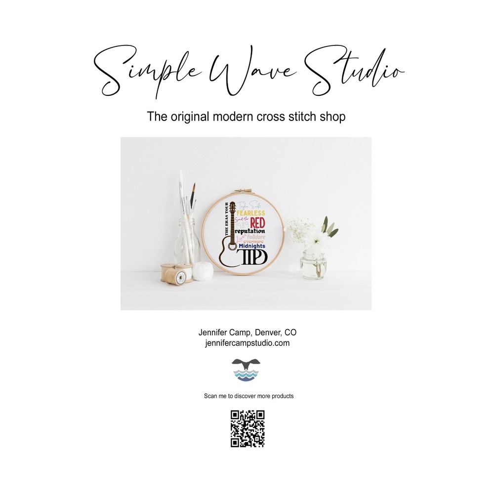 Taylor Swift Album Titles Counted Cross Stitch‎ Pattern Kit